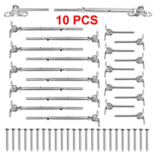 10 Pack T316 Stainless Steel Toggle Turnbuckle & End for 3/16"