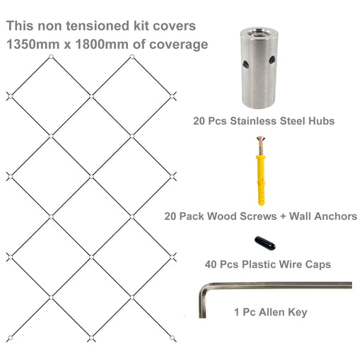 20 Pcs Green Wall Stainless Steel Hubs, Wire Trellis Kits for 1/8"
