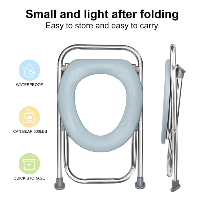 BLIKA Stainless Steel Portable Toilet Seat, Folding Toilet Camping Toi —  Blikahome