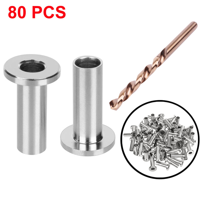 RECTOO 1/8' Stainless Steel Protector Sleeves, 100 Pack Protective Deck