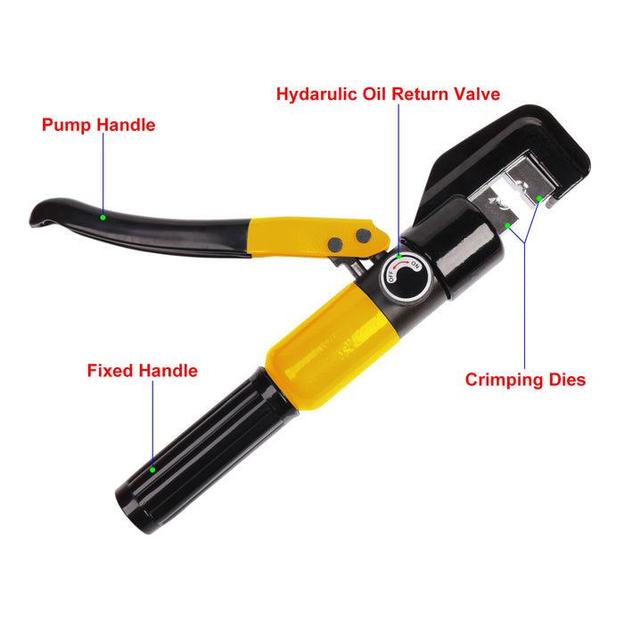 Portable Hydraulic Crimping Tool Range 10 AWG to 4/0 AWG for Cable lugs  Quick Hydraulic Pliers with 10 Pairs Crimping Dies