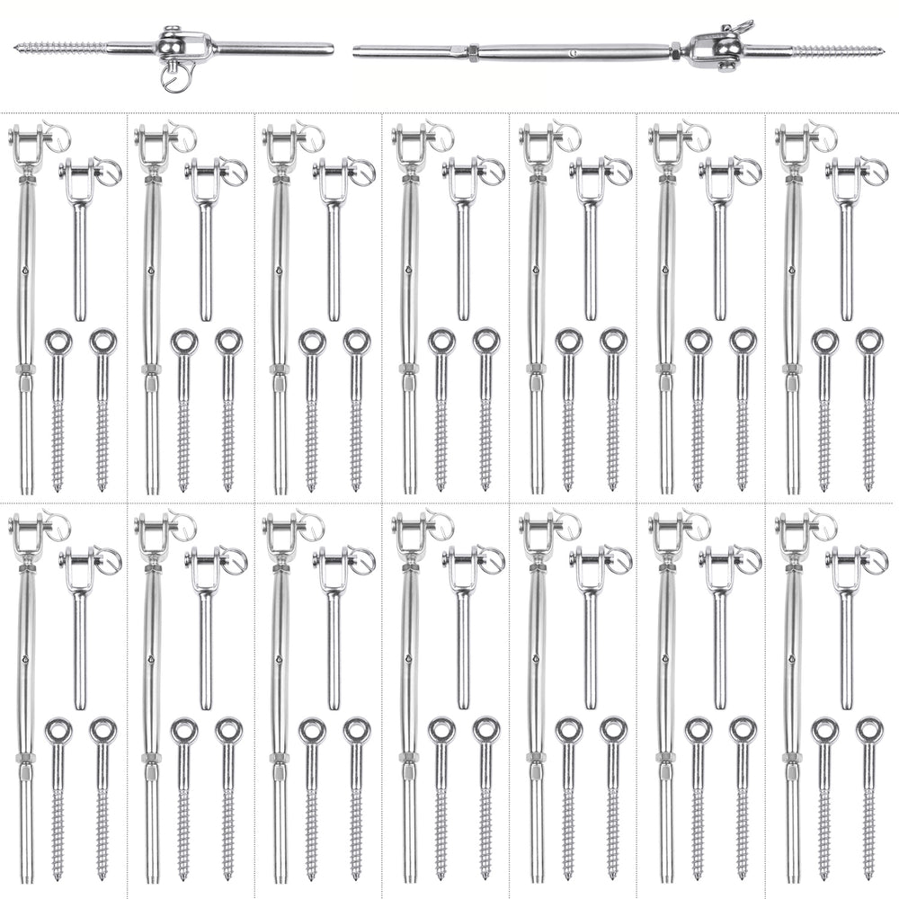 15Pack T316 Stainless Stee Jaw Swage Stud Turnbuckle