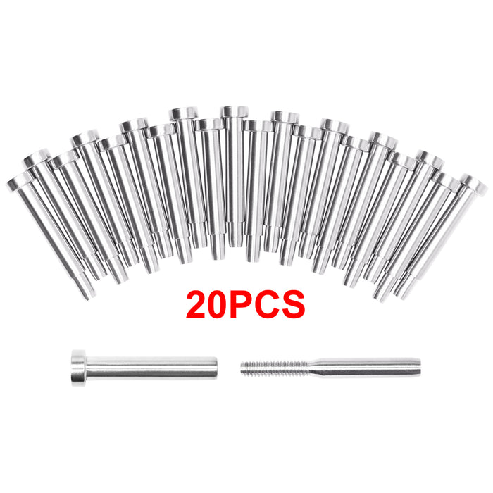 20 Pack Stainless Steel Invisible Receiver and Swage Stud End